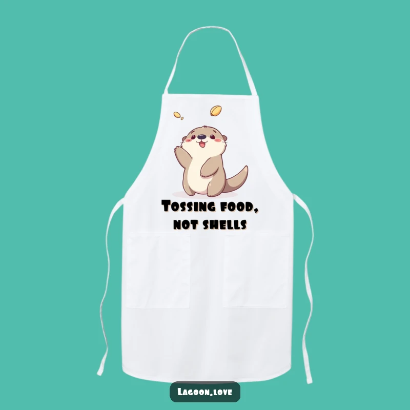 Funny Sea Otter Kitchen Apron - Playful Cartoon Otter Chef Gear