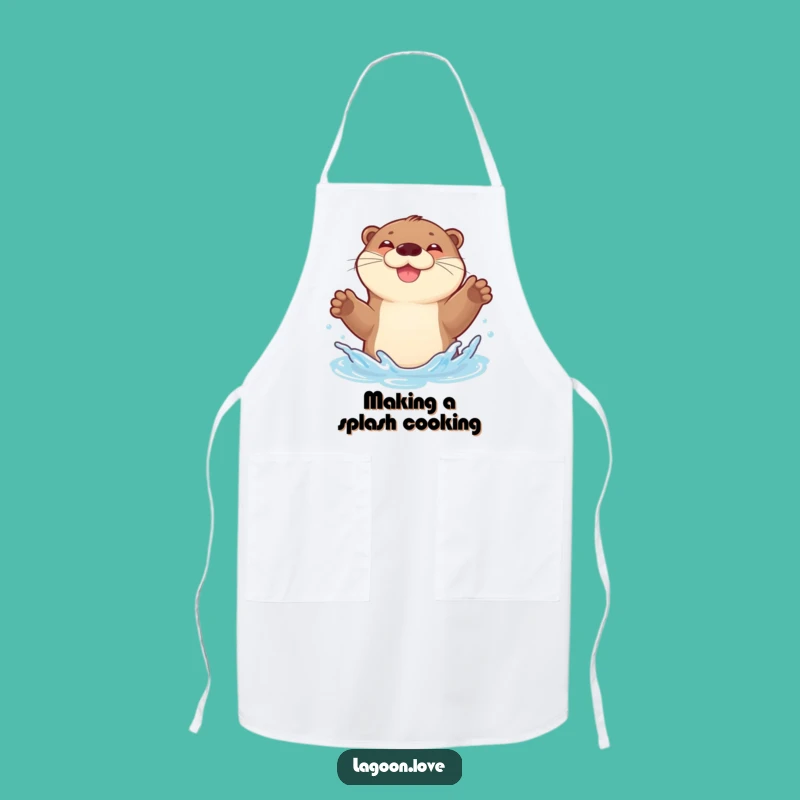 Funny Otter Splashing Apron - Cook with Playful Splashes