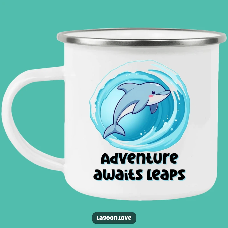 Funny Dolphin Camping Mug: Ocean Adventure, Durable Campware, Hilarious Gift