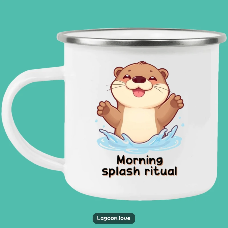 Funny Otter Splashing Camping Mug - Adventure Fuel for Playful Campers