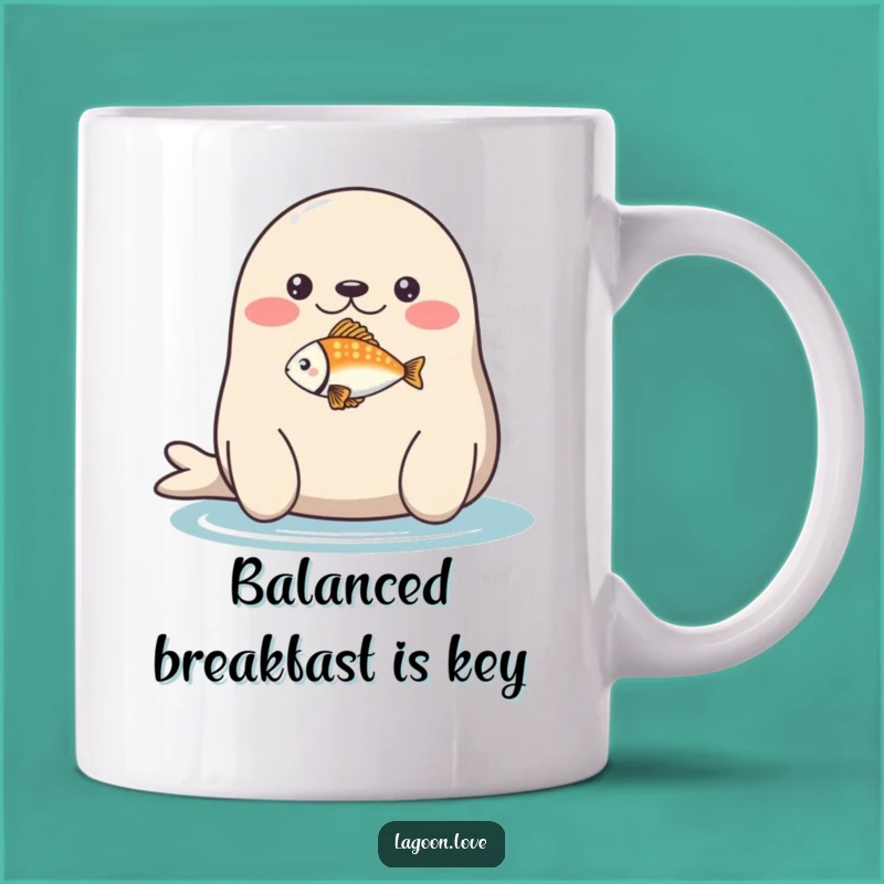 Funny Seal Balancing Fish Mug - Adorable and Hilarious Gift for Seal Lovers