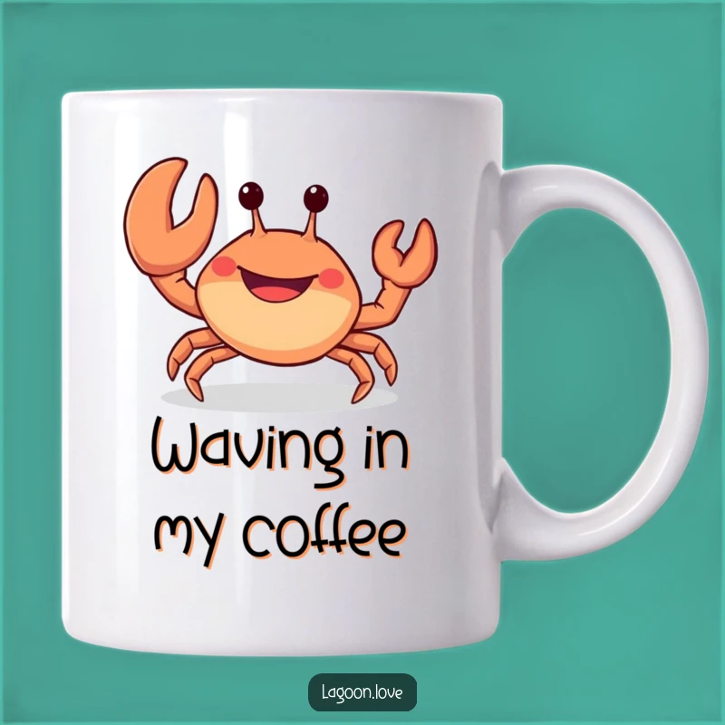 Funny Waving Crab Mug - Hilarious Greeting Gift for Beach Lovers