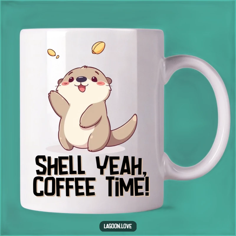 Funny Sea Otter Shell Toss Mug - Joyful Cartoon Animal Gift