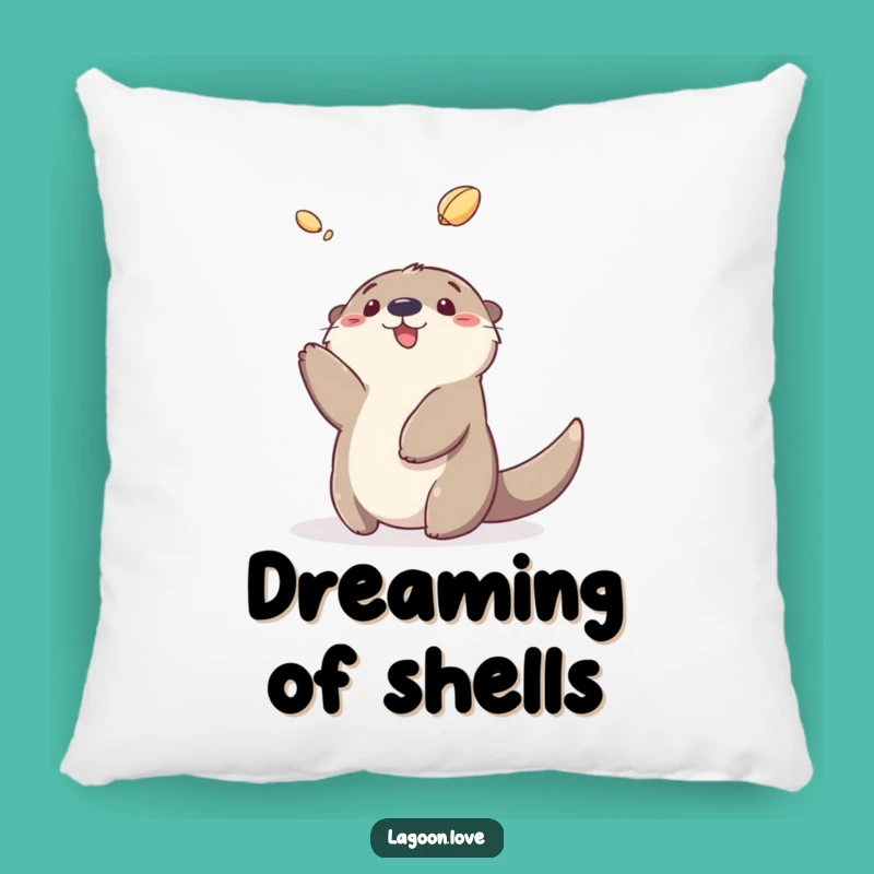Funny Sea Otter Pillow - Soft Cartoon Otter Shell Toss Cushion