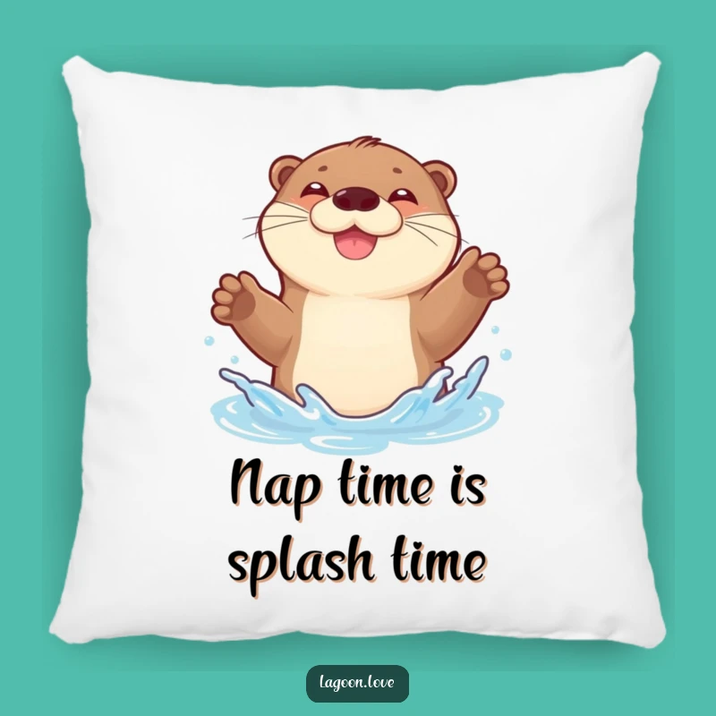 Funny Otter Splashing Pillow - Comfy Joy for Your Home