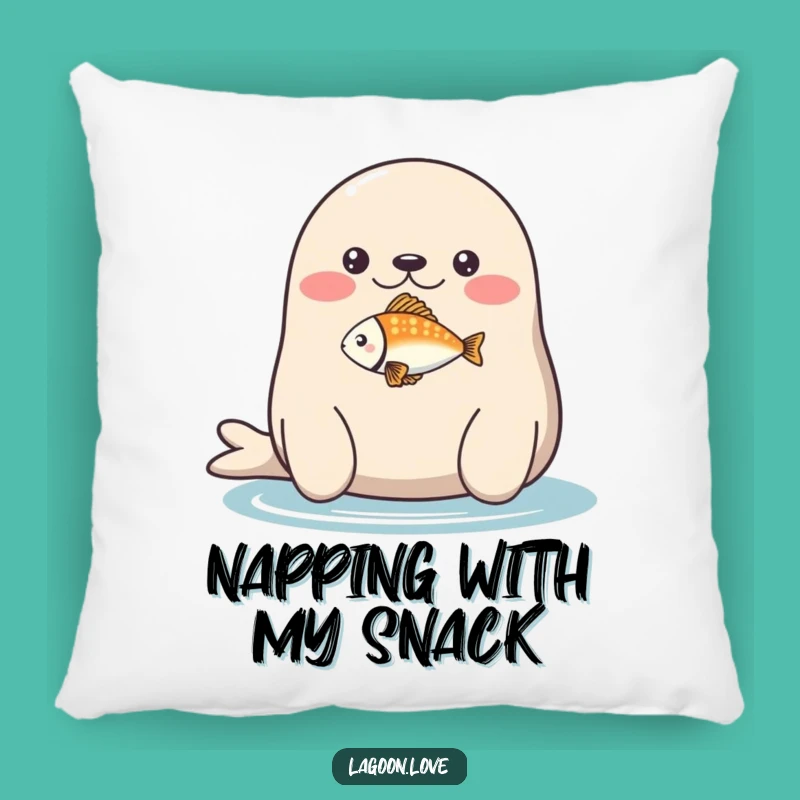 Funny Seal Balancing Fish Pillow - Comfy Humor for Your Home