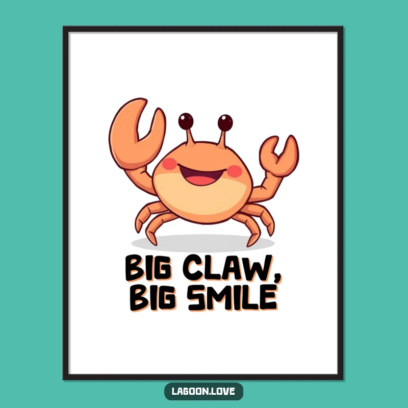 Funny Waving Crab Digital Print - Instant Cheer for Your Walls