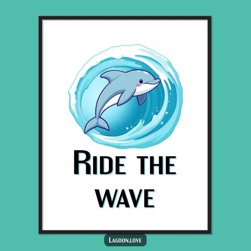 Funny Dolphin Digital Art: Energetic Ocean Scene, Instant Download, Hilarious Gift