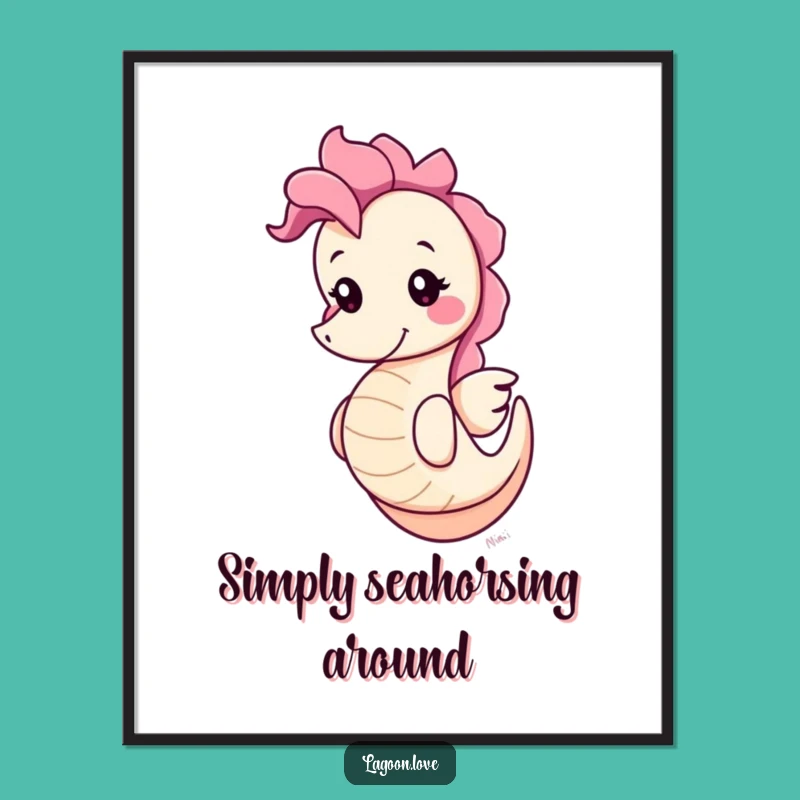 Funny Seahorse Digital Art: Instant Underwater Joy for Your Walls