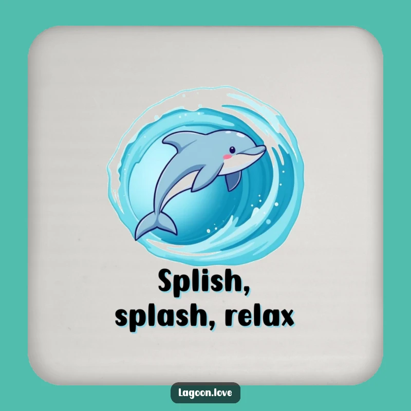 Funny Dolphin Drink Coaster: Protect Surfaces, Ocean Decor, Playful Gift
