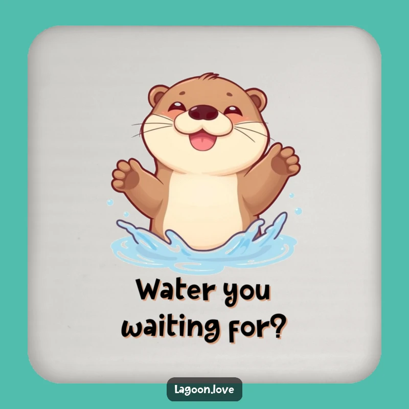 Funny Otter Splashing Coaster - Protect Surfaces with Playful Charm