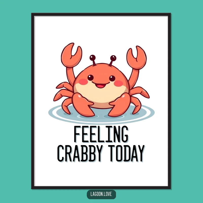 Funny Crab Poster: Coastal Charm with a Mischievous Twist