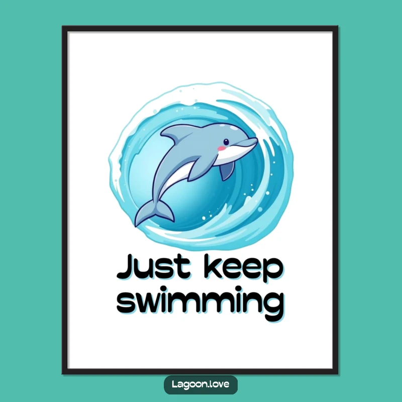 Funny Dolphin Poster: Dynamic Ocean Art, Hilarious Wall Decor Gift
