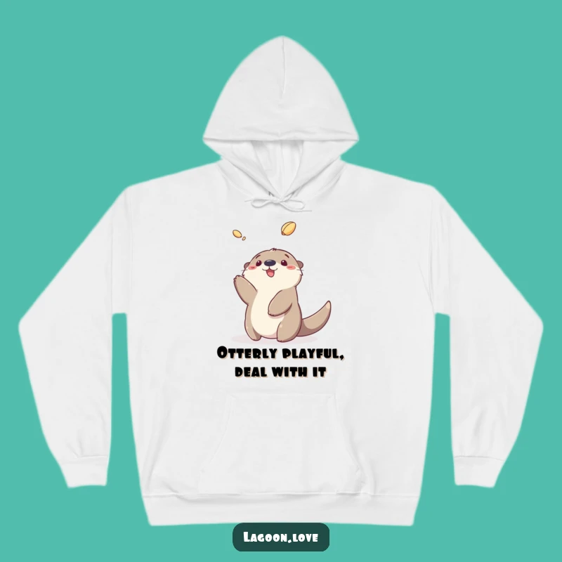 Cozy Funny Sea Otter Hoodie - Warm Cartoon Otter Shell Toss Sweatshirt