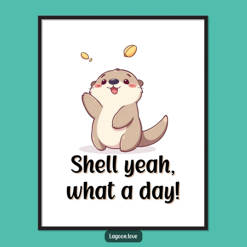 Free Printable Wall Art: Otter Shell Toss for Playful Downloadable Decor