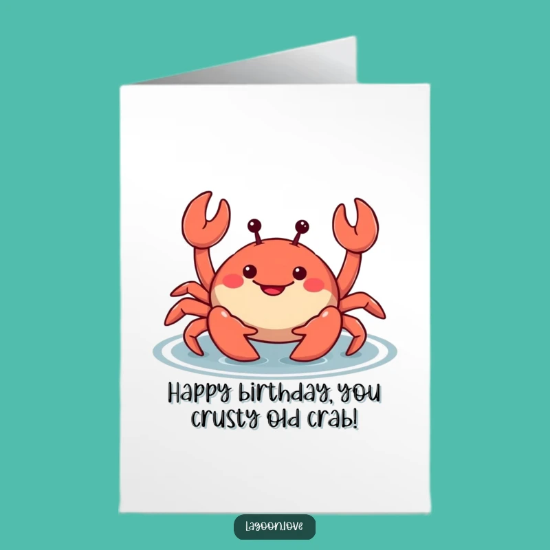 Free Printable Birthday Card: Mischievous Crab Claws Funny Downloadable Gift