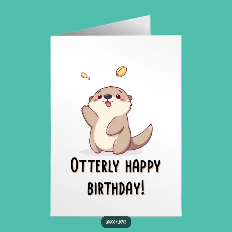 Free Printable Birthday Card: Otter Toss for a Joyful Downloadable Gift
