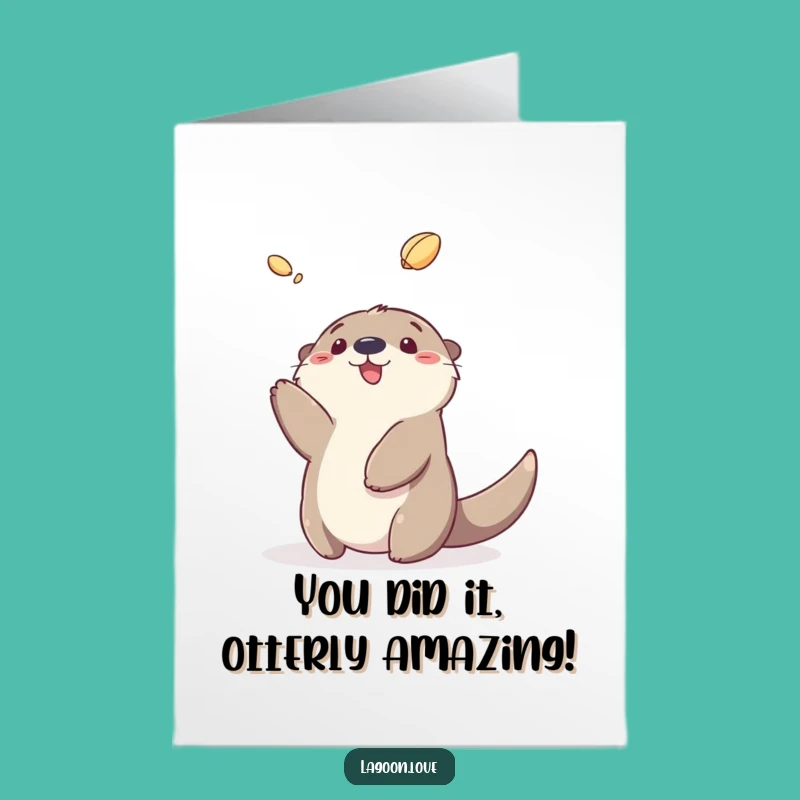 Free Printable Congrats Card: Otter Shell Toss for a Fun Downloadable Gift