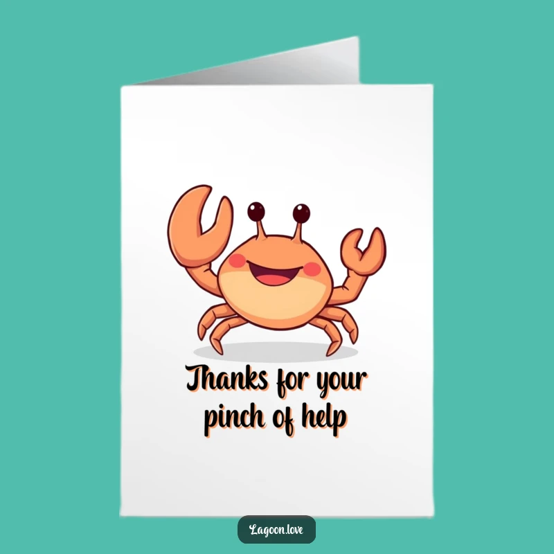 Free Printable Thank You Card: Funny Crab Wave - Grateful Downloadable Gift