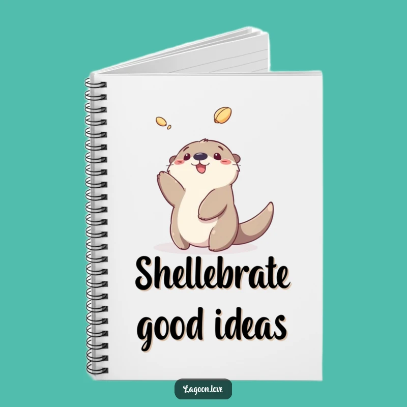 Funny Sea Otter Journal - Playful Cartoon Otter Shell Toss Notebook
