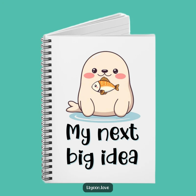 Funny Seal Balancing Fish Notebook - Jot Down Ideas with Charm