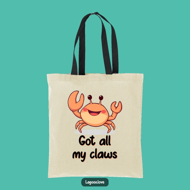 Funny Waving Crab Tote Bag - Carry Your Smiles and Beach Vibes